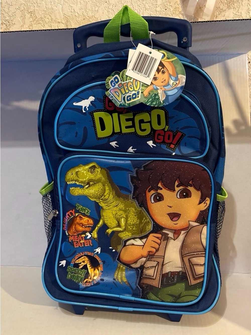 Vintage Nickelodeon Go, Diego, Go! Rolling Backpack - Dinosaur Rescue Theme (New